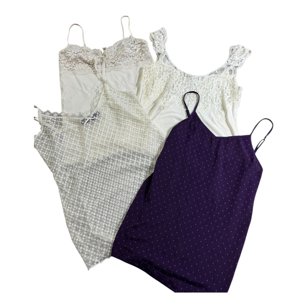 The Limited - Banana Republic Lace Camisole Tops Bundle Cream Purple Size Medium
